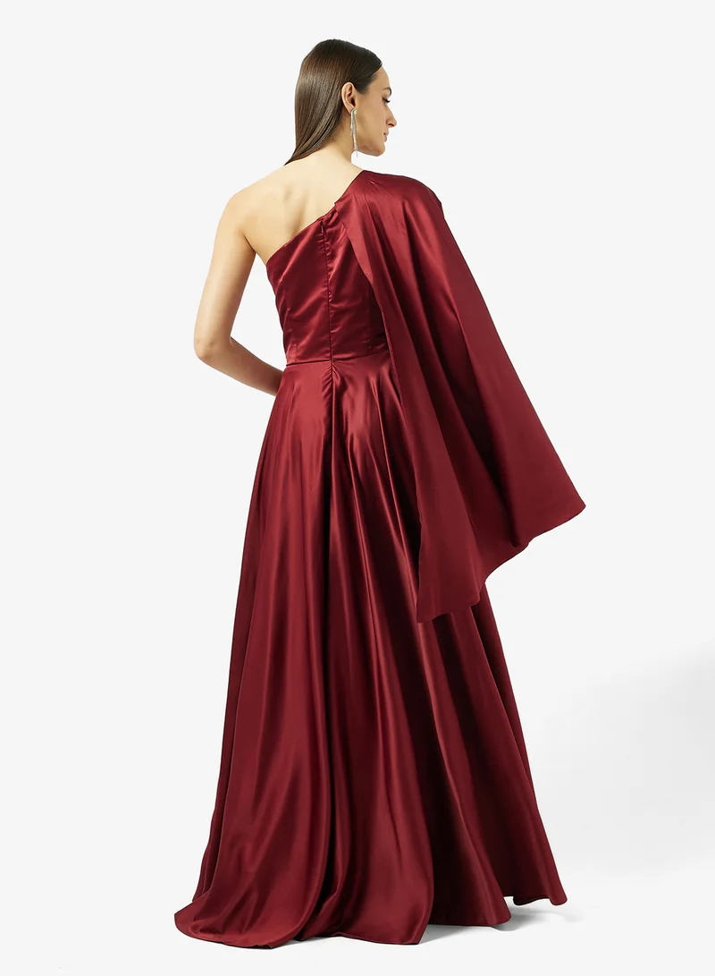 Namshi x  One Shoulder Draped Evening Gown for Women | Best Price UAE